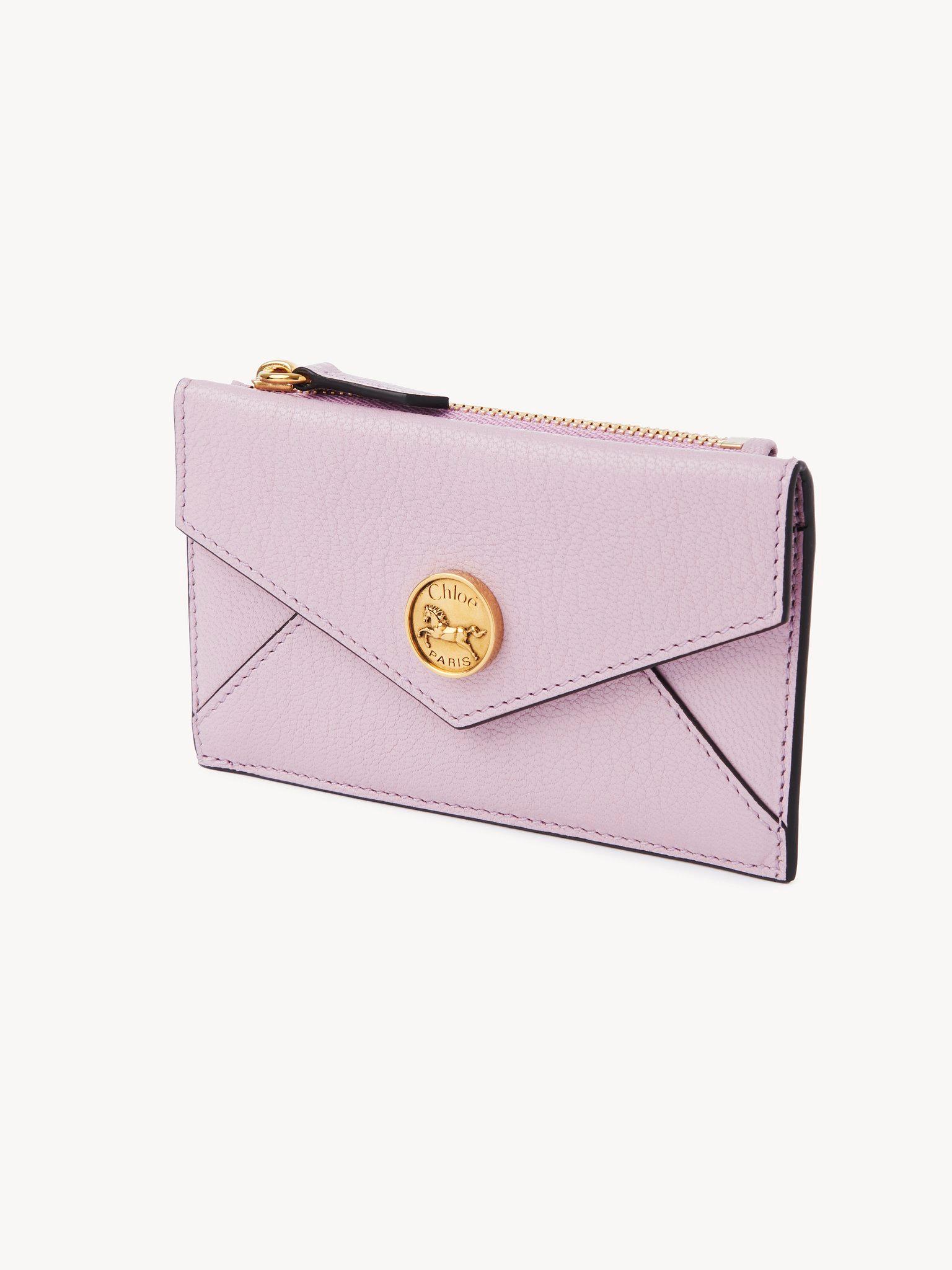 Small Envelope purse with card slots in grained leather Product Image