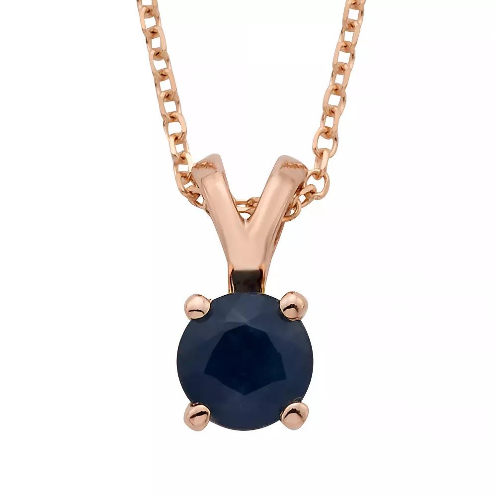 The Regal Collection 14k Gold Sapphire Pendant, Women's, Size: 18", Pink Product Image
