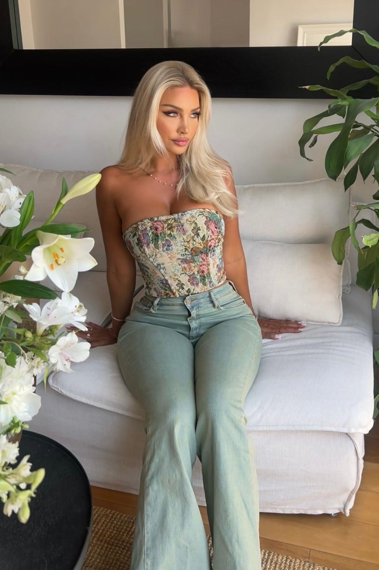 Unlike The Rest Corset Top - Taupe/combo Product Image