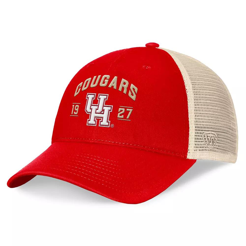 Men's Top of the World Red Houston Cougars Heritage Waylon Trucker Adjustable Hat, Hou Red Product Image