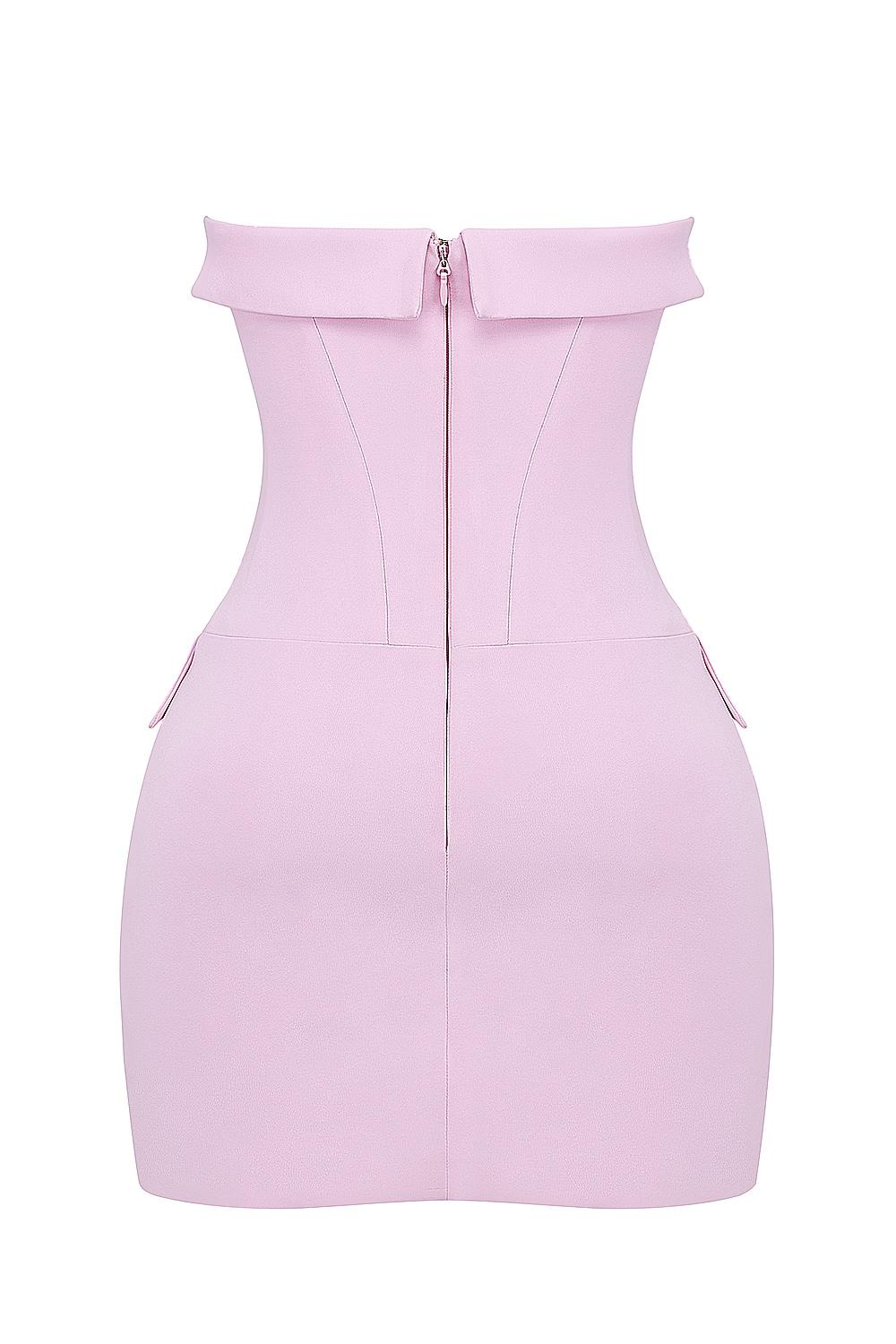 Naia  cotton candy strapless mini dress - sale Product Image