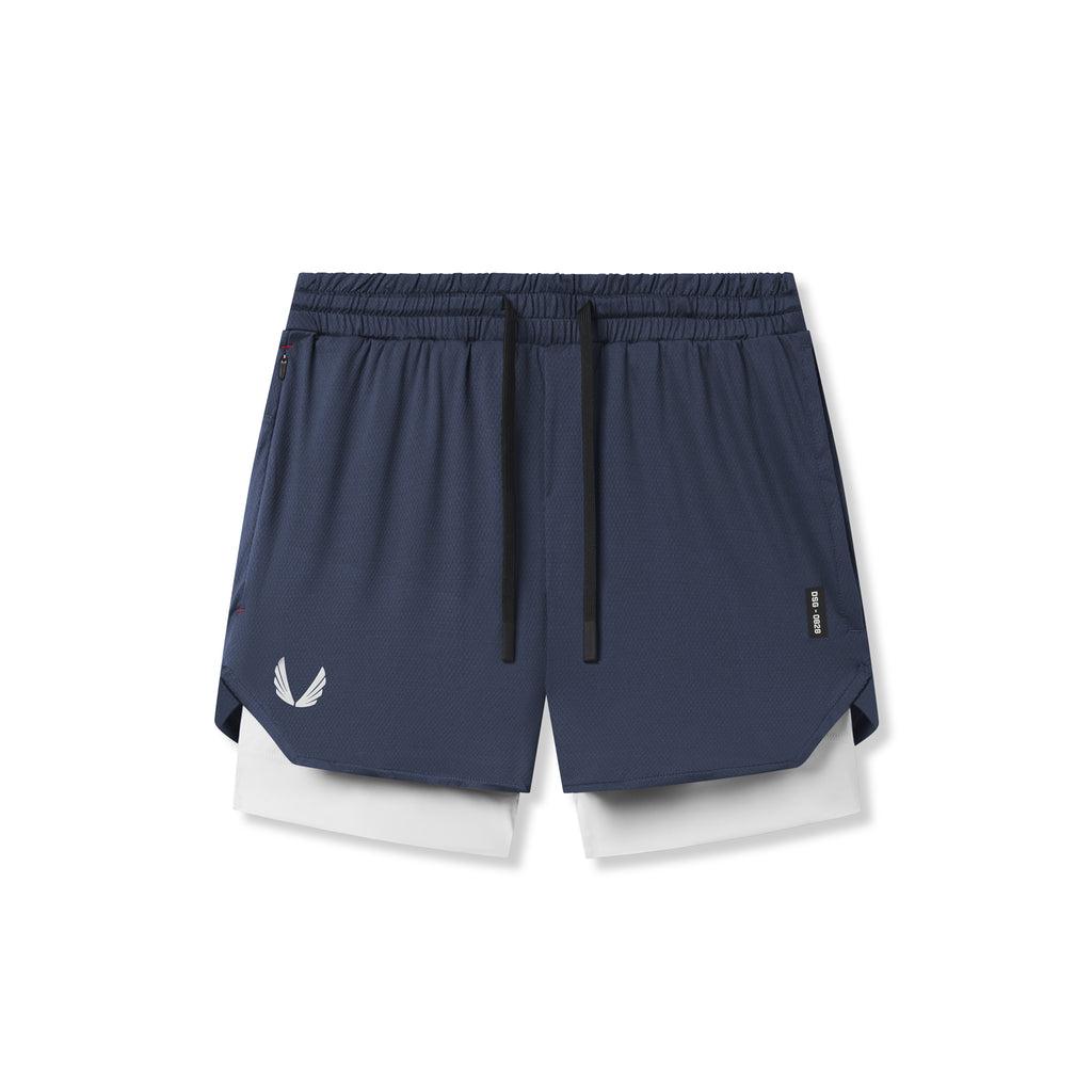 0828. AeroSilver® 5" Liner Short - Space Grey "Wings"/White Male Product Image