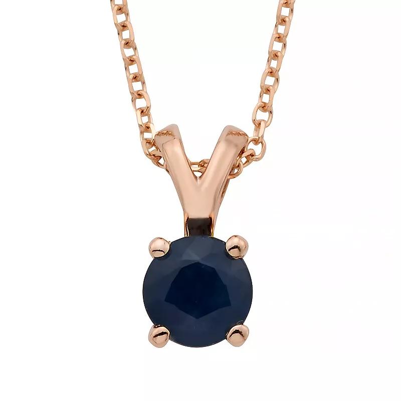 The Regal Collection 14k Gold Sapphire Pendant, Women's, Size: 18", Pink Product Image