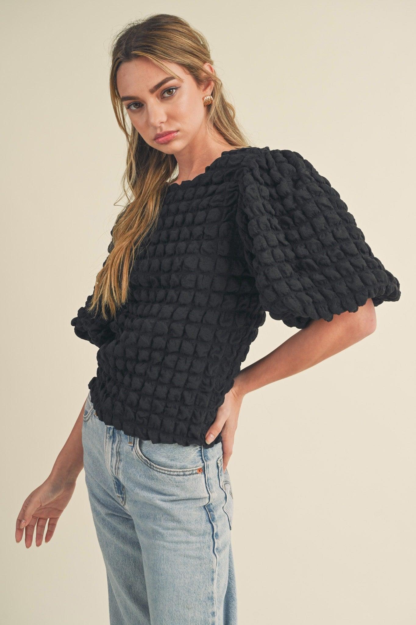 Bubble Sleeve Top Product Image