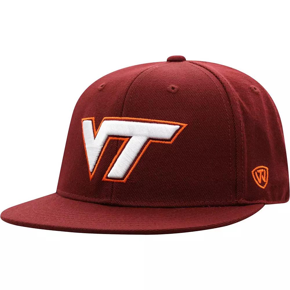 Men's Top of the World Maroon Virginia Tech Hokies Team Color Fitted Hat, Size: 7 5/8, Red Product Image