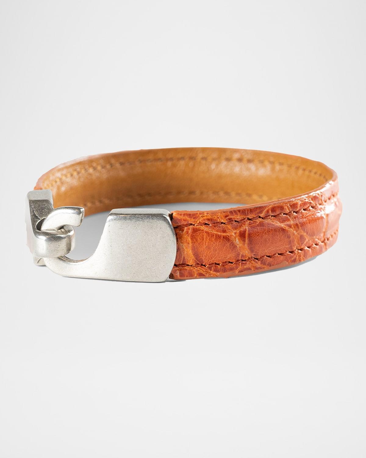 Mens Alligator Leather Bracelet Product Image