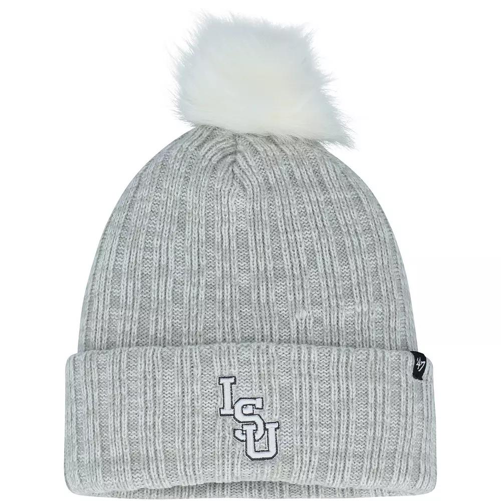 Women's '47 Gray LSU Tigers Koda Cuffed Knit Hat with Pom, Grey Product Image