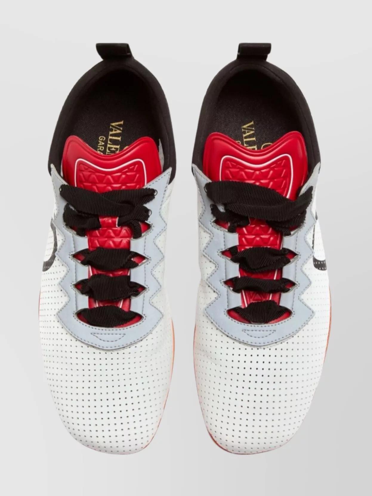 VALENTINO GARAVANI Chromathon Low-top Sneakers In Perforated Leather In Multi Product Image