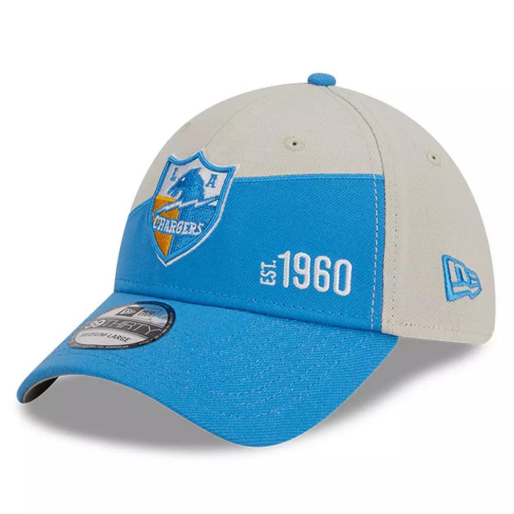 Men's New Era Cream/Powder Blue Los Angeles Chargers 2023 Sideline Historic 39THIRTY Flex Hat, Size: Large/XL, Beige Product Image