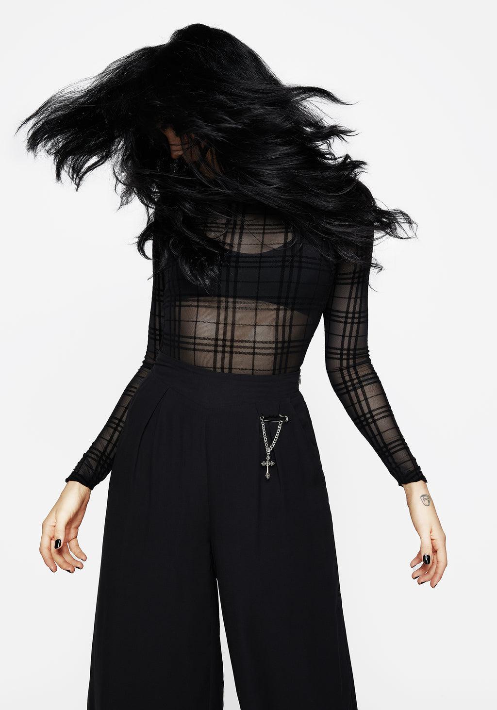 Buffy Check Mesh Top Product Image