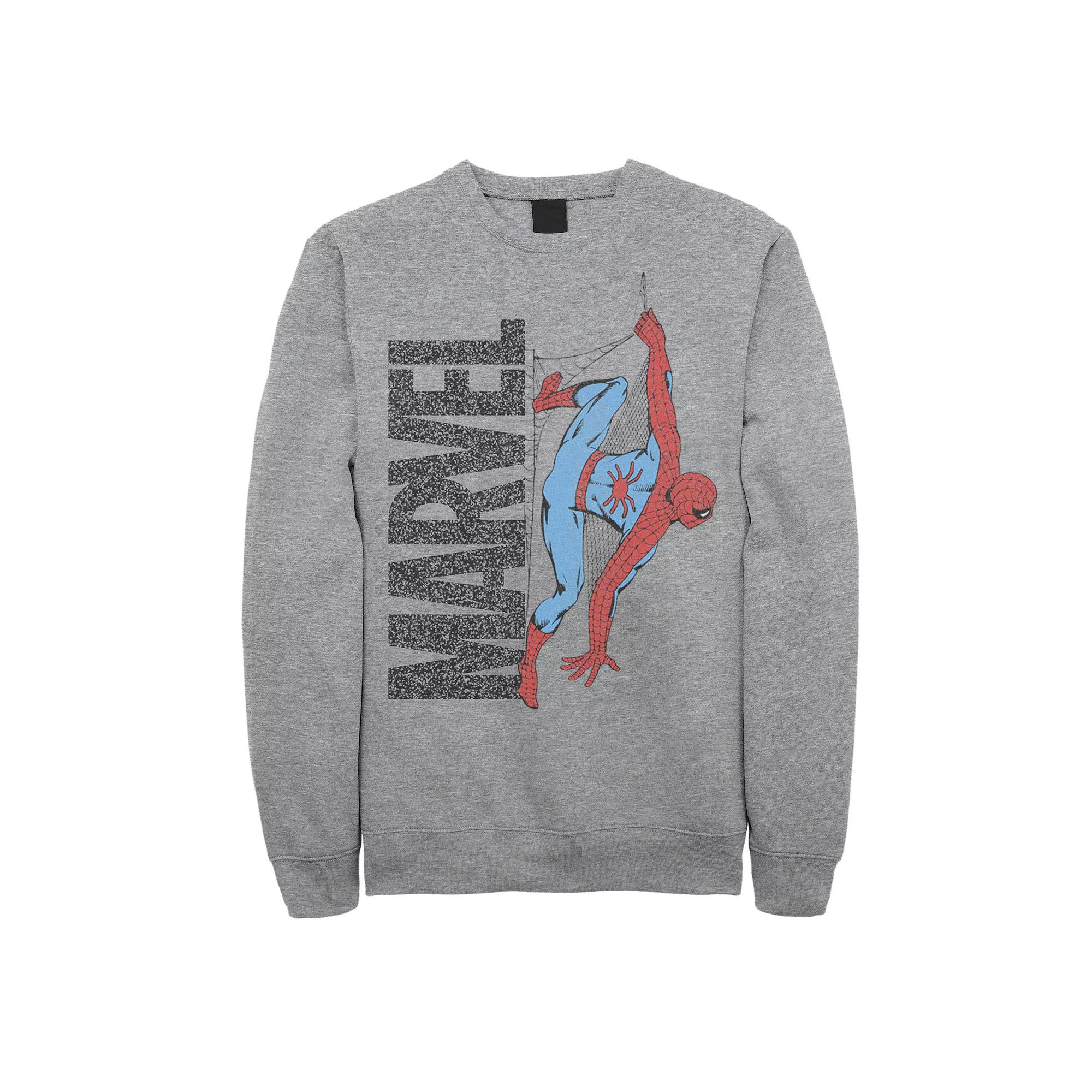 Men's Marvel Spider-Man Distressed Web Logo Sweatshirt, Boy's,  Product Image
