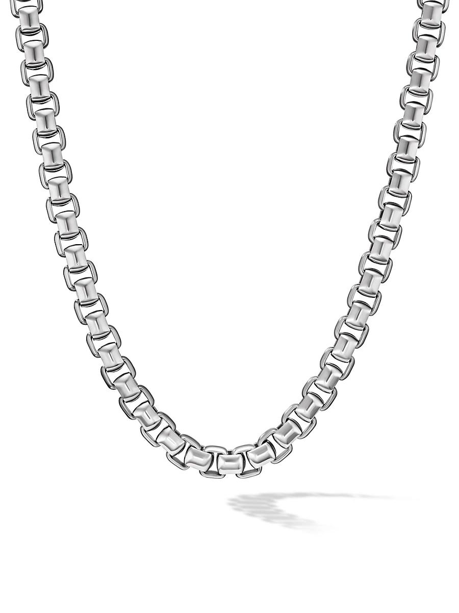 Mens Box Chain Necklace In Sterling Silver, 5.2mm Product Image