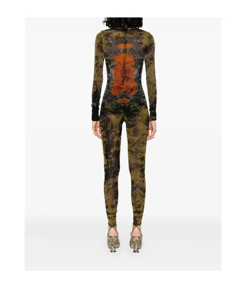 JEAN PAUL GAULTIER Graphic Print Full-length Dress With Long Sleeves In Black Product Image