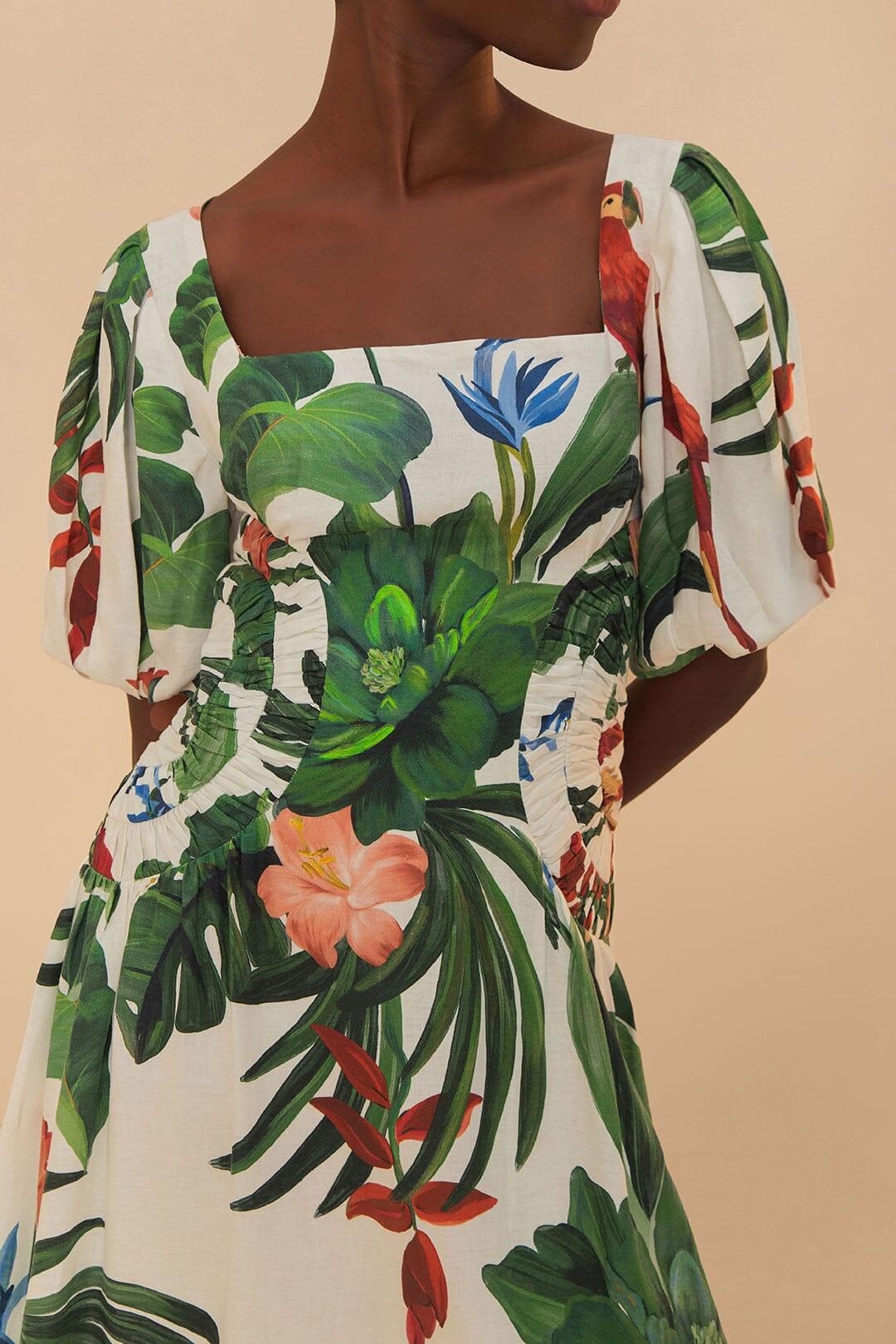 Off-White Midnight Macaw Fiesta Midi Dress Product Image