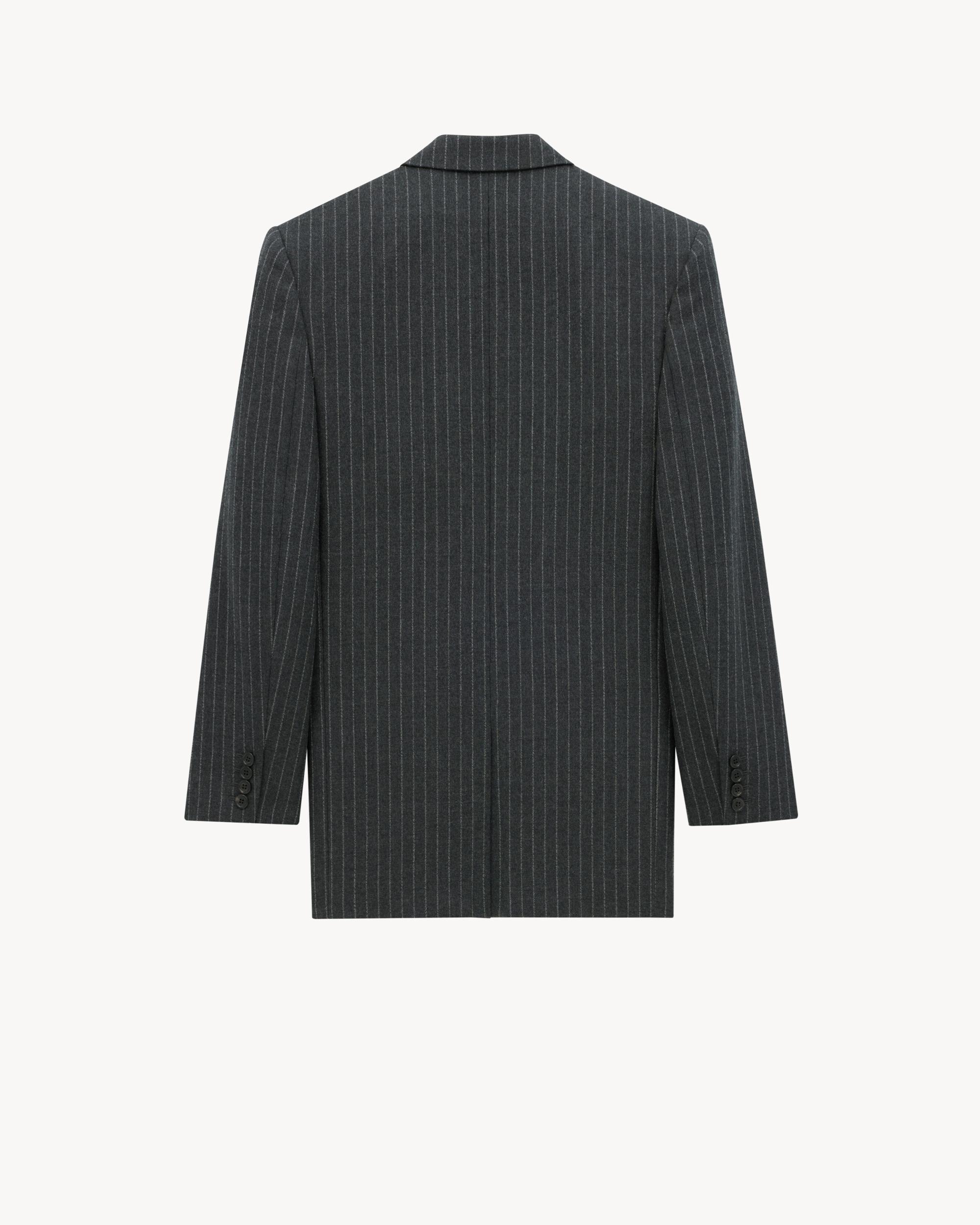 jacket in striped wool flannel Product Image