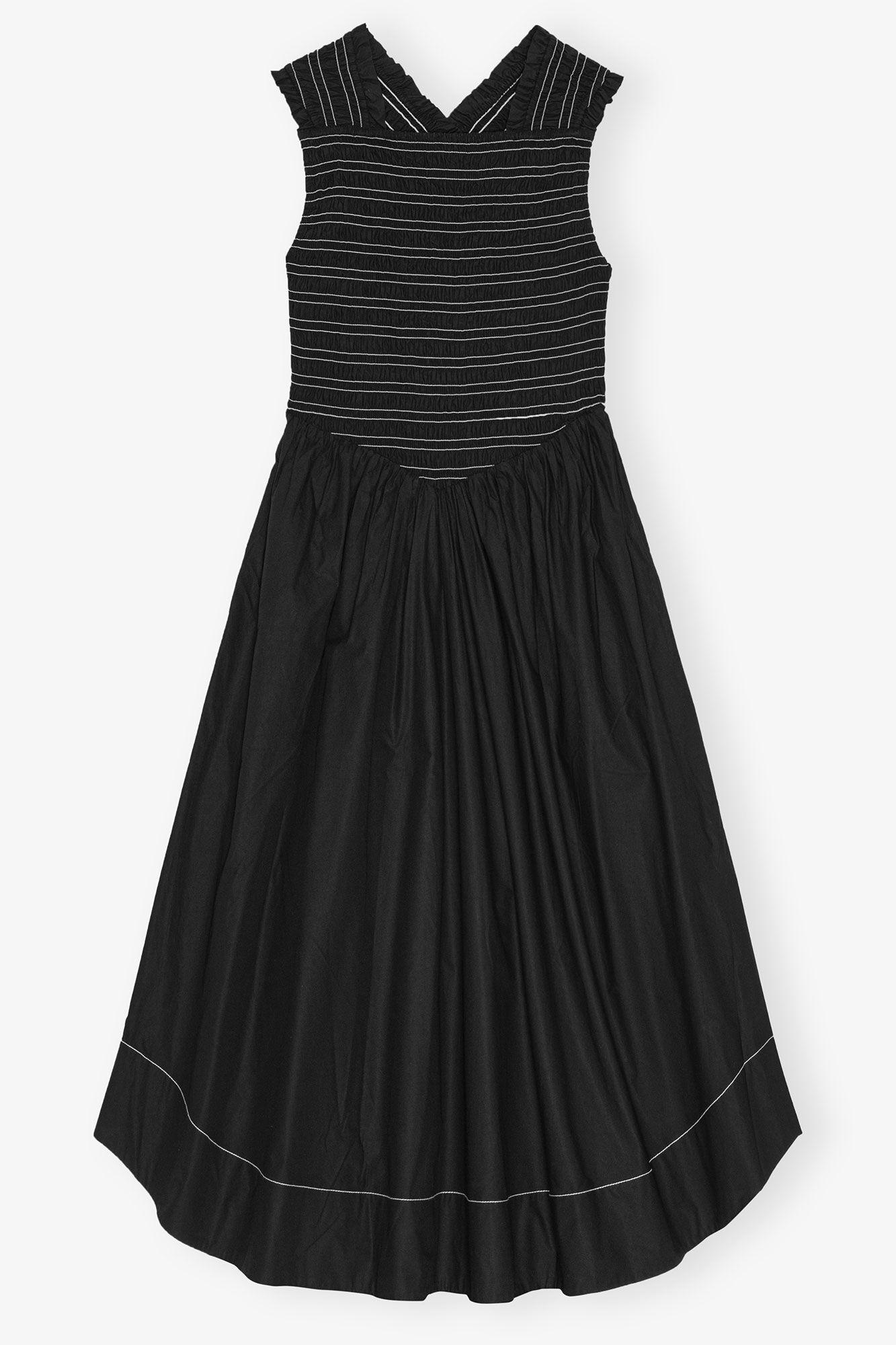 Washed Stretch Cotton Smock Midi Dress Product Image