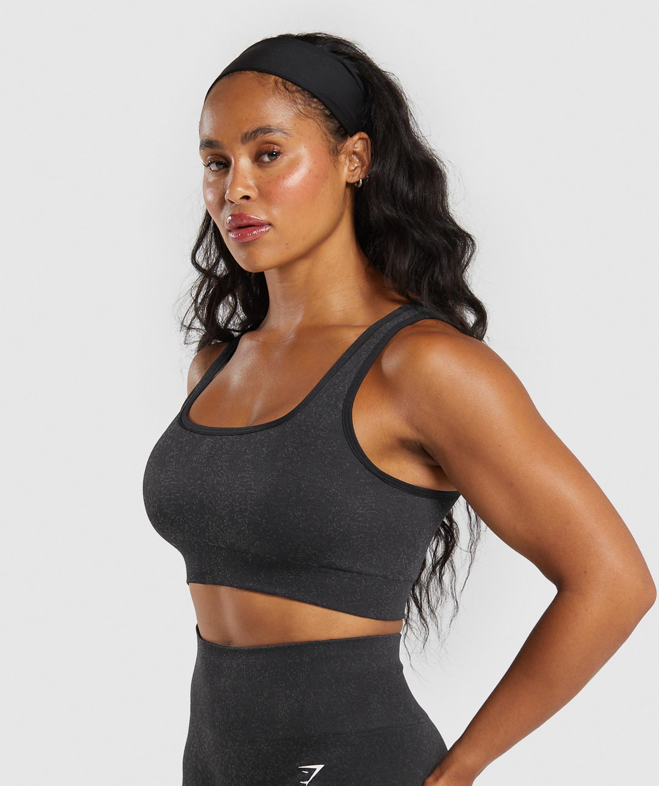 Gymshark Adapt Fleck Sports Bra - Black/Smokey Grey Female Product Image