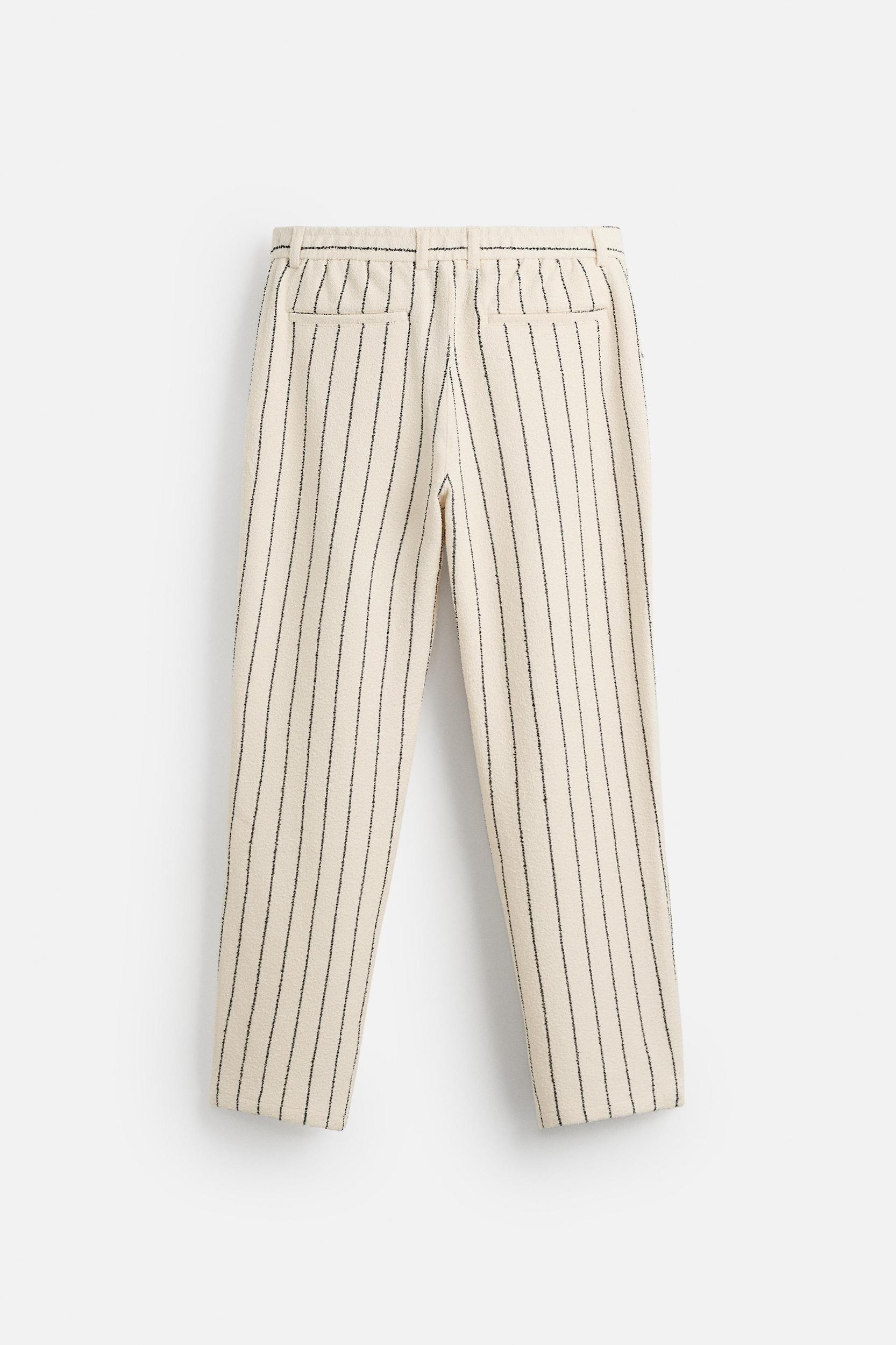 STRIPED TEXTURED TERRY PANTS Product Image