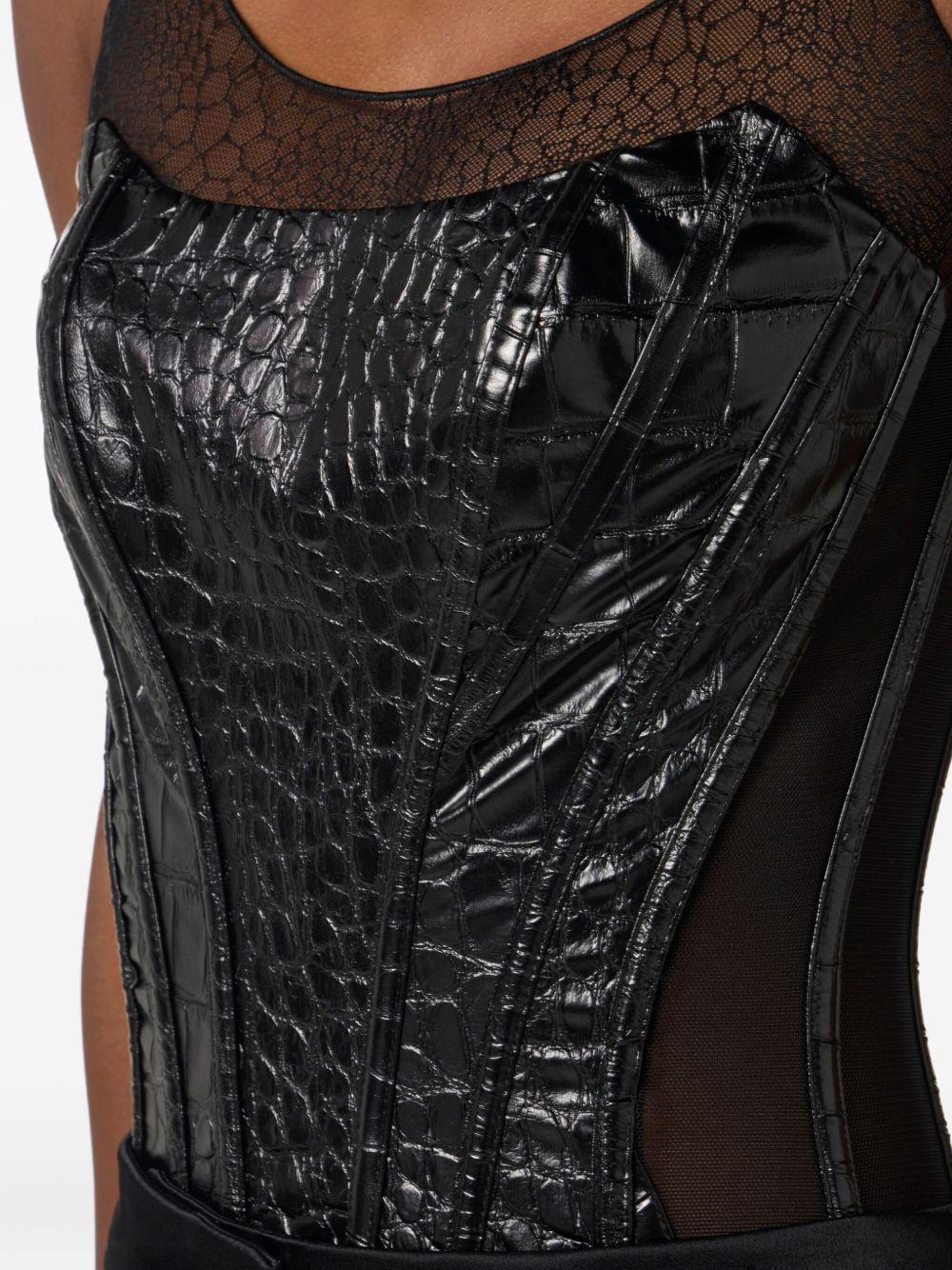 crocodile-effect corset top Product Image