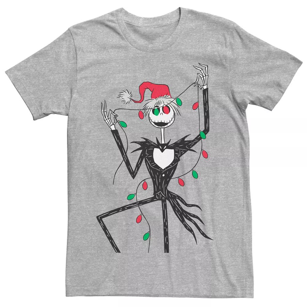 Men's Nightmare Before Christmas Jack Red And Green Christmas Lights Tee,  Product Image
