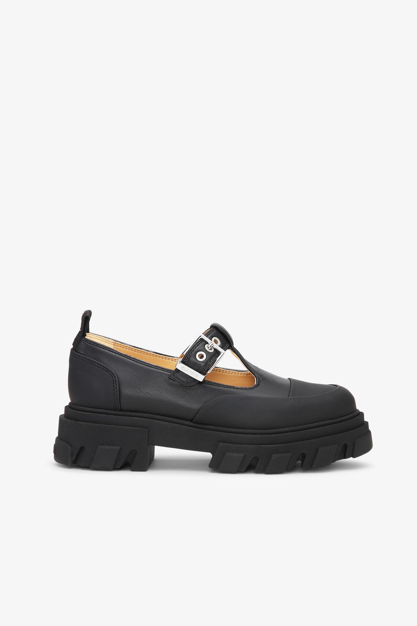 Black Cleated Mary Jane Shoes Product Image