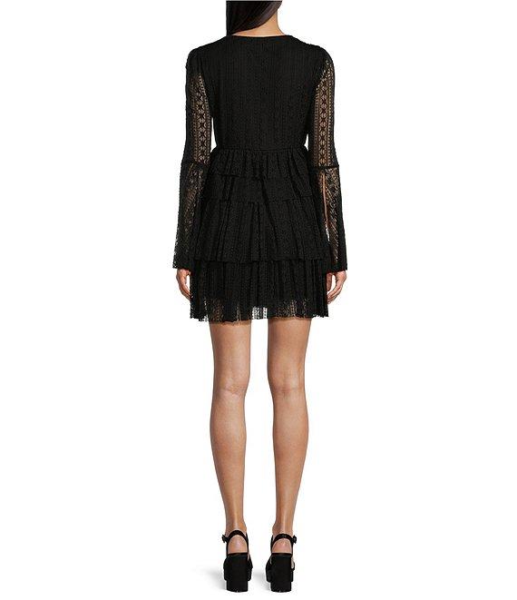 C&V Chelsea & Violet Flare Sleeve Textured Dress Product Image