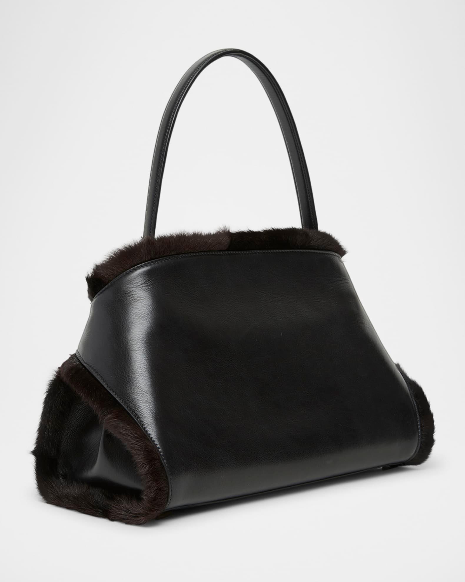 Hug Leather & Shearling Shoulder Bag Product Image