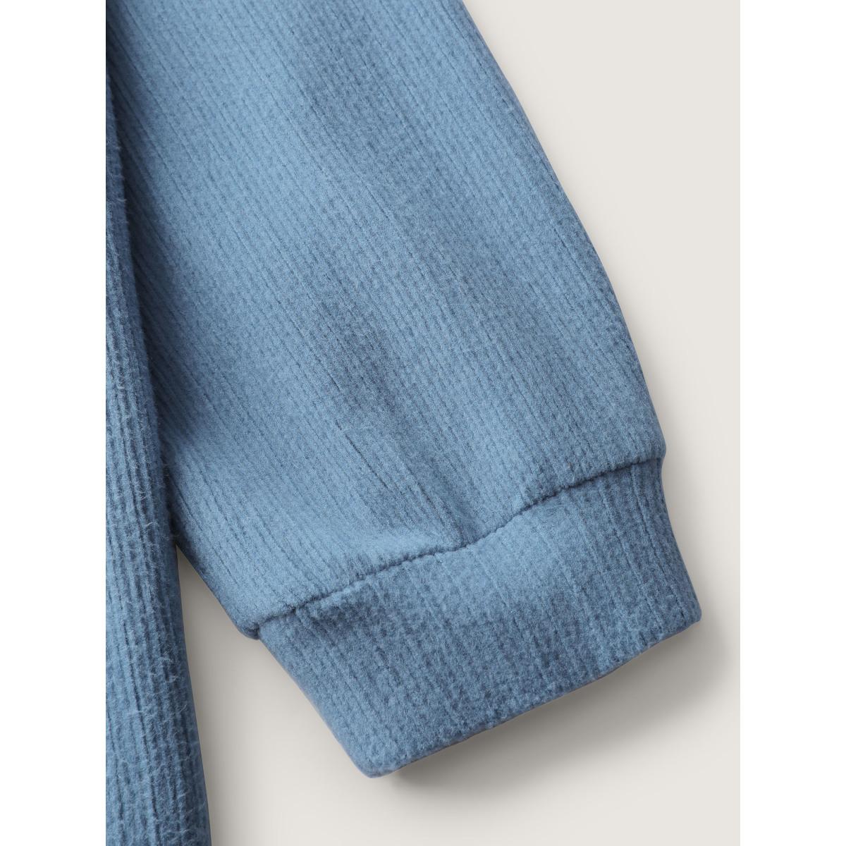 Plus Size Swan Embroidered Pattern Relaxed-Fit Sweatshirt Women Mediumblue Leisure Round Neck Casual Sweatshirts BloomChic 30/6X Product Image