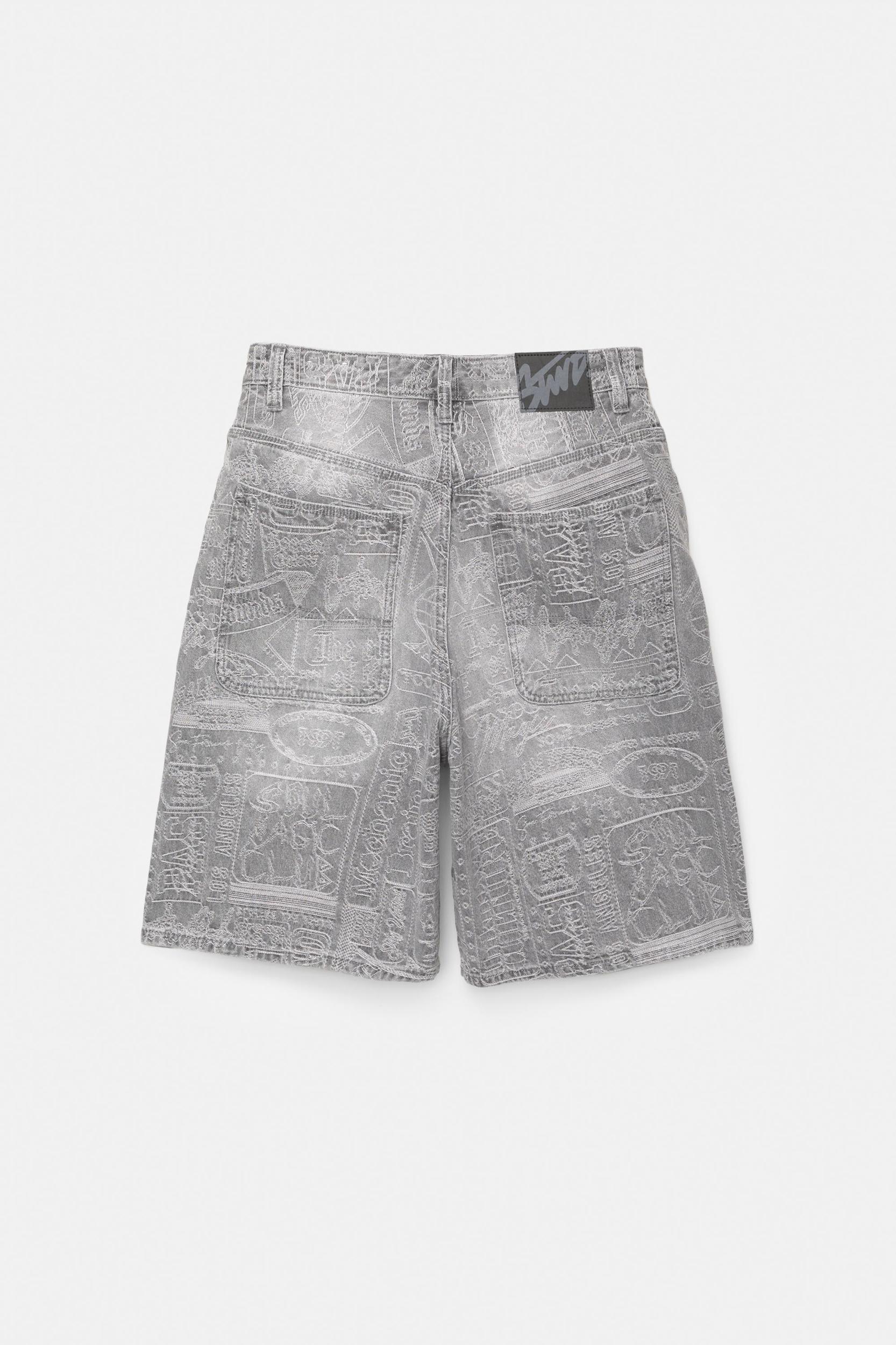 Jacquard denim Bermuda shorts Product Image