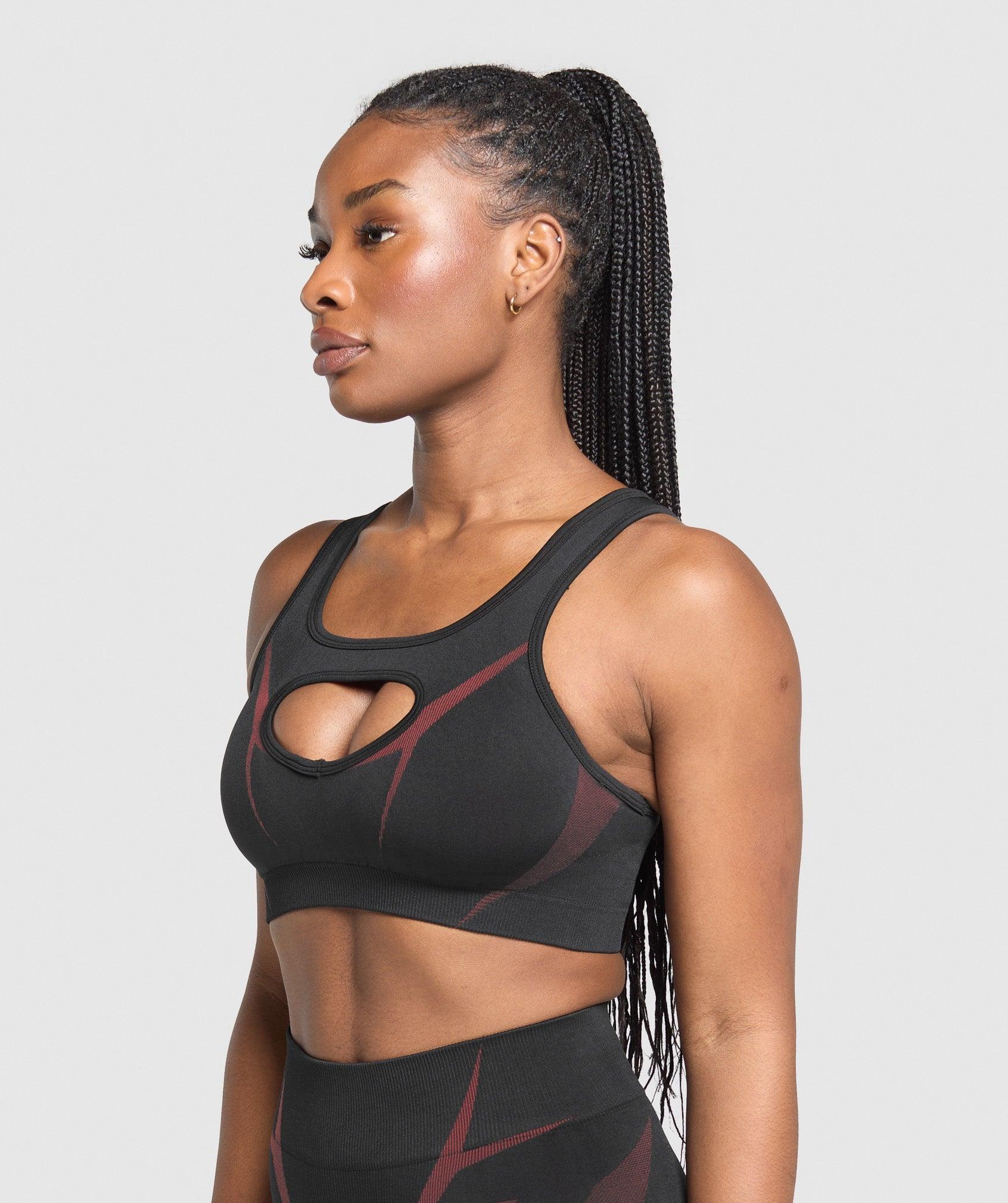 Gymshark Apex Lift Sports Bra - Black/Reps Red Female Product Image