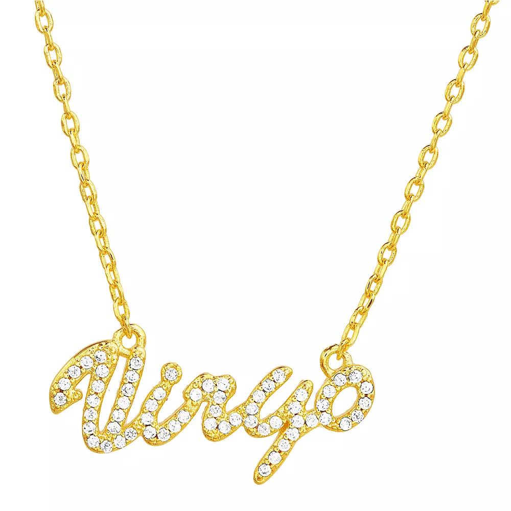 Paige Harper Sterling Silver Cubic Zirconia Zodiac Necklace, Women's, Size: 16-18" ADJ, Virgo Product Image