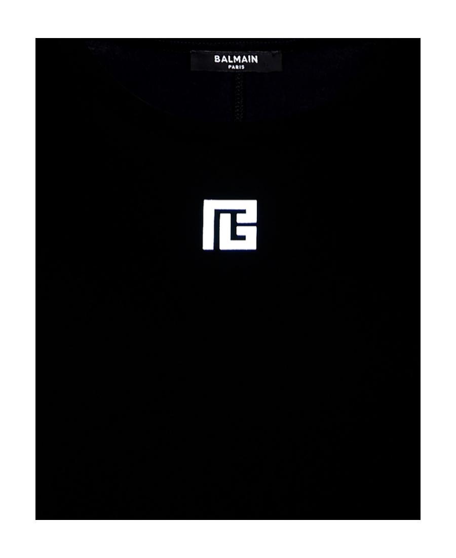 BALMAIN Logo-embroidered Crew-neck T-shirt In Black Product Image