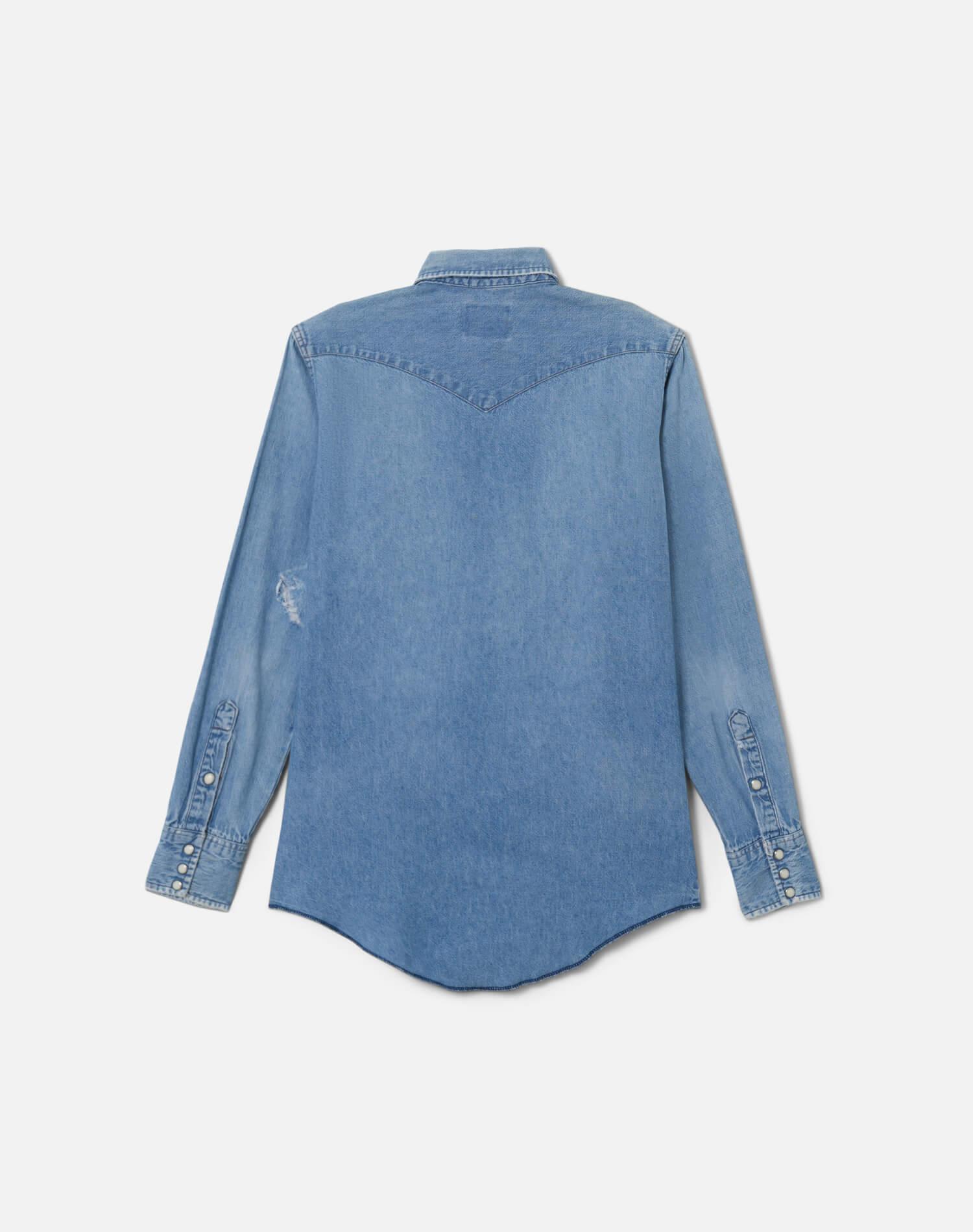 70s Wrangler Pearl Snap Denim Shirt Female Product Image