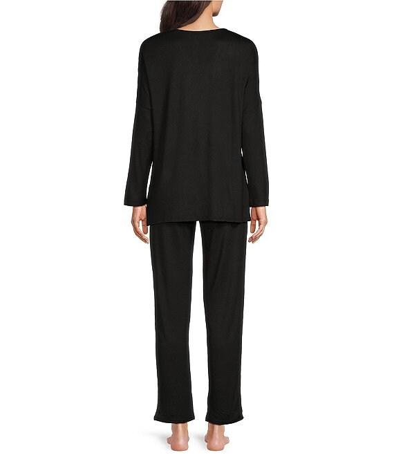 N By Natori Long Sleeve V-Neck Sweater Knit Coordinating Lounge Set Product Image
