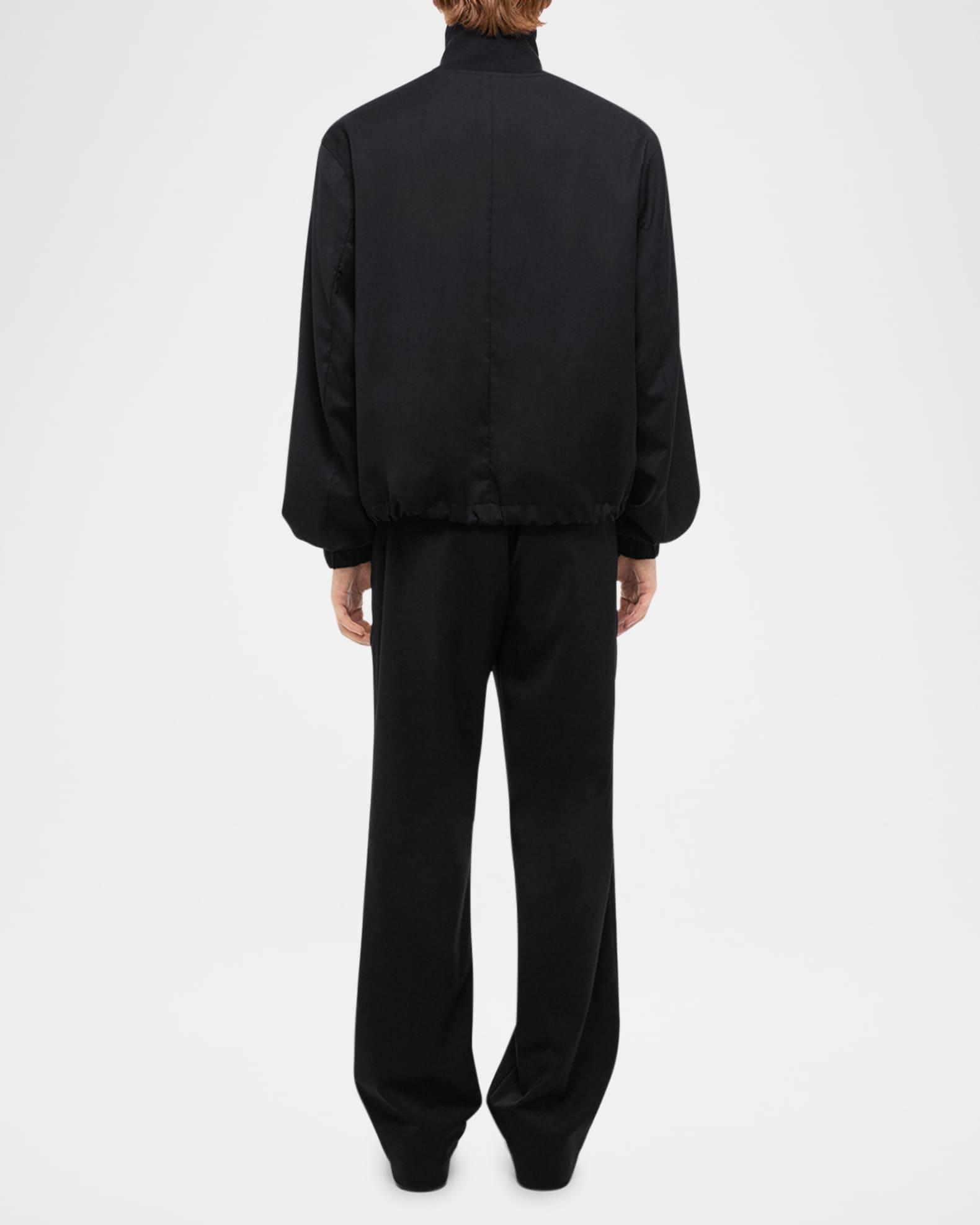 Mens Virgin Wool Zip-Up Bomber Jacket Product Image