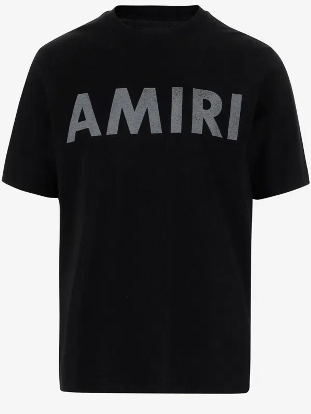 AMIRI Black Cotton T-shirt With Bold Logo Statement Product Image
