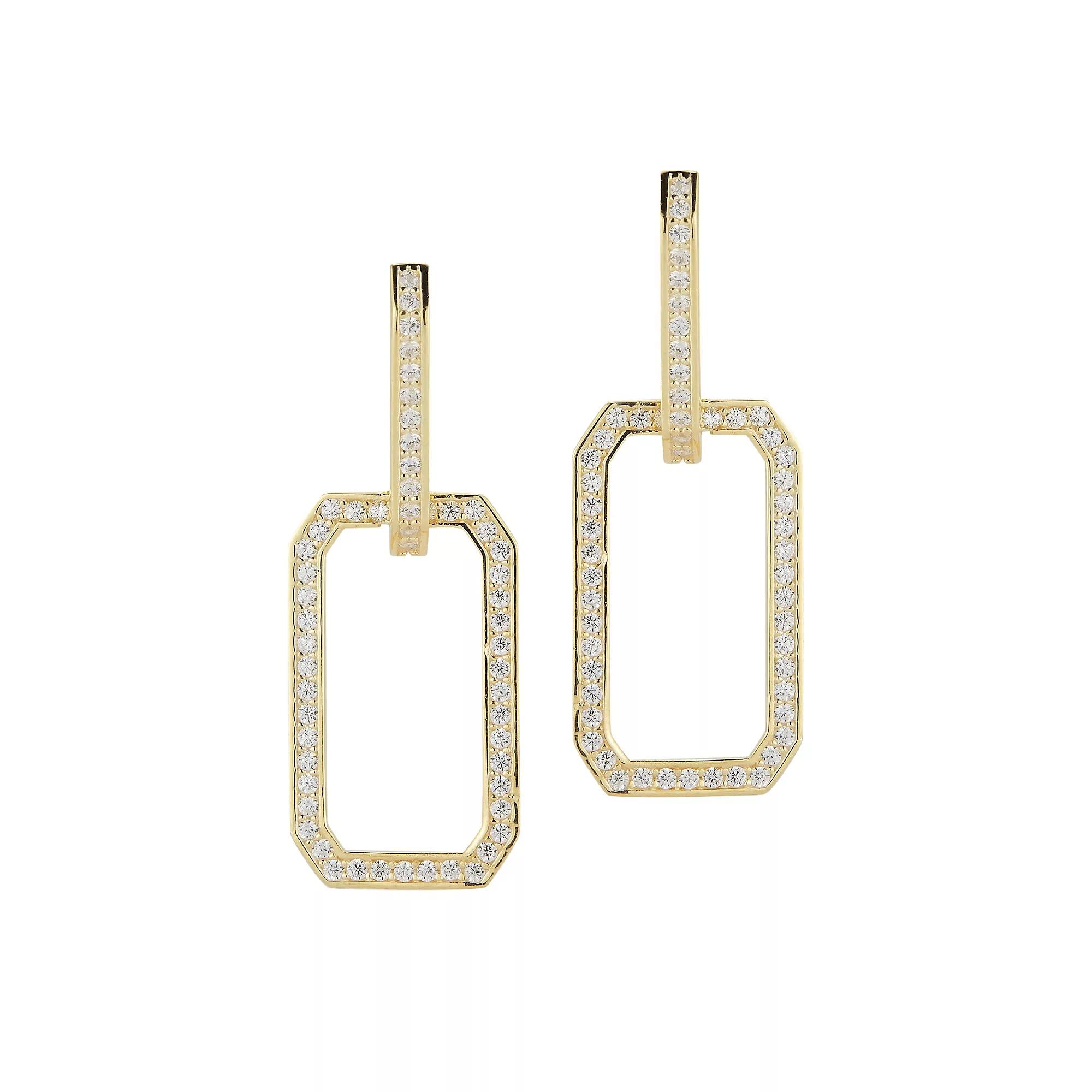 Sunkissed Sterling Cubic Zirconia Open Drop Earrings, Womens, Gold Tone Product Image