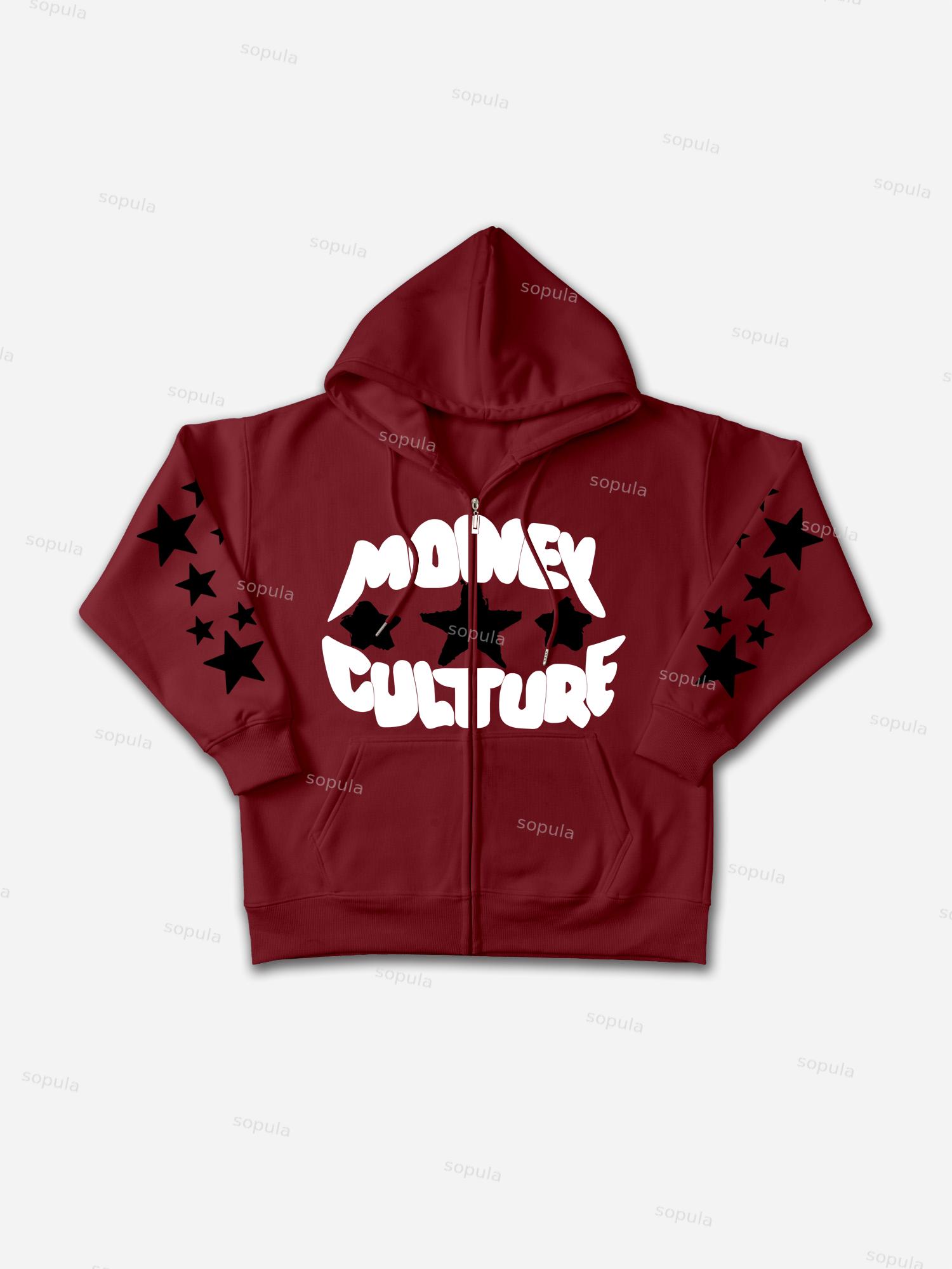 Vintage Millioim Dollar Vision Graphic Hip Hop Oversized Zip Up Hoodie Product Image