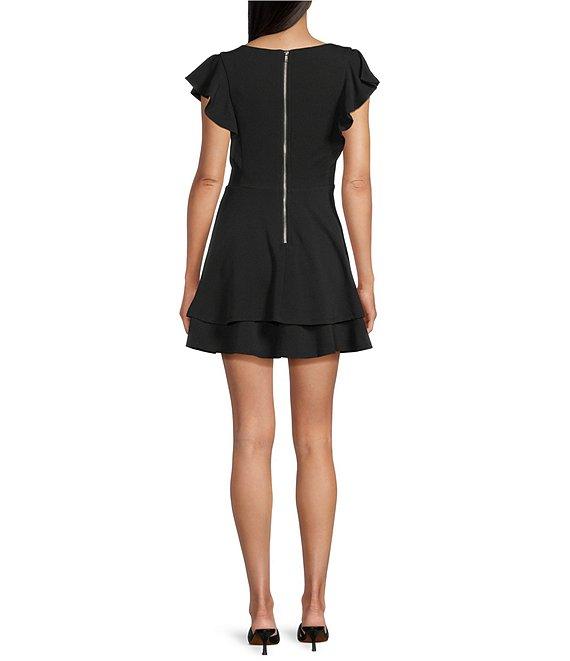 Midnight Doll Flutter Sleeve Double-Hem Fit & Flare Dress Product Image