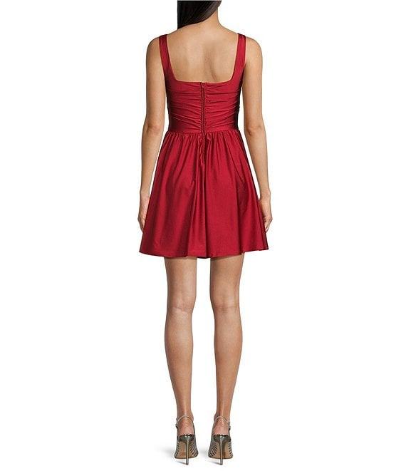 Honey and Rosie Sleeveless Shirred Mid-Riff A-Line Dress Product Image