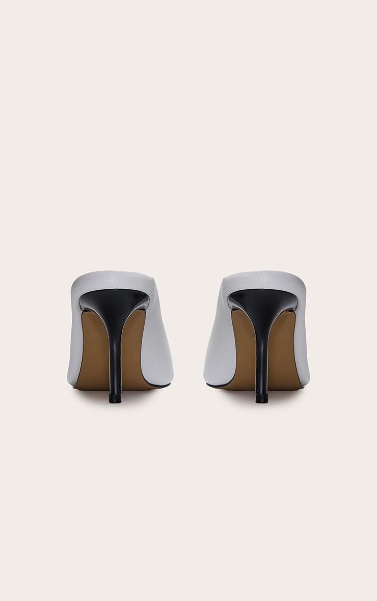 White Peep Toe Heeled Mules Product Image