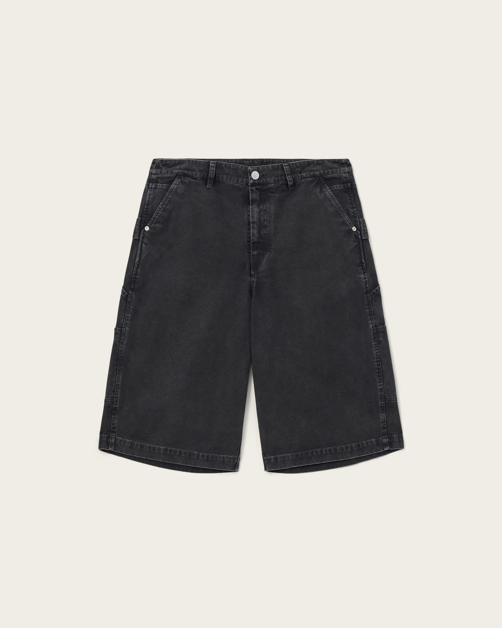 Jackson Relaxed Fit Cotton Shorts TANNER BLACK | ALLSAINTS US Product Image