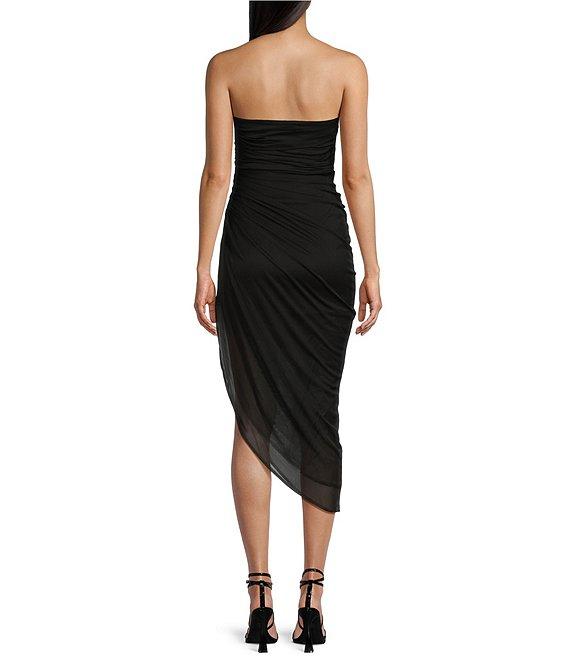 Honey and Rosie Strapless Shirred Midi Dress Product Image