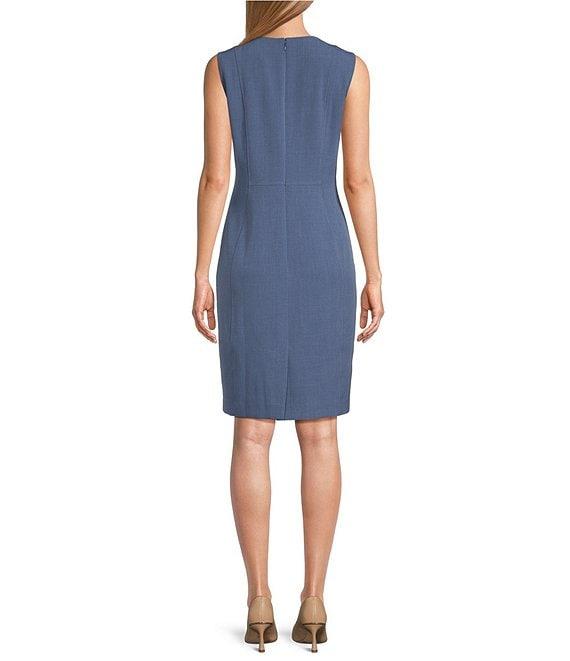 Kasper Stretch Crepe Princess Seam Sheath Dress Product Image