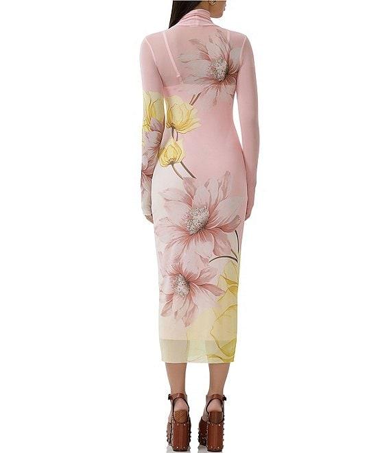 AFRM Shailene Floral Print Turtleneck Long Sleeve Midi Dress Product Image