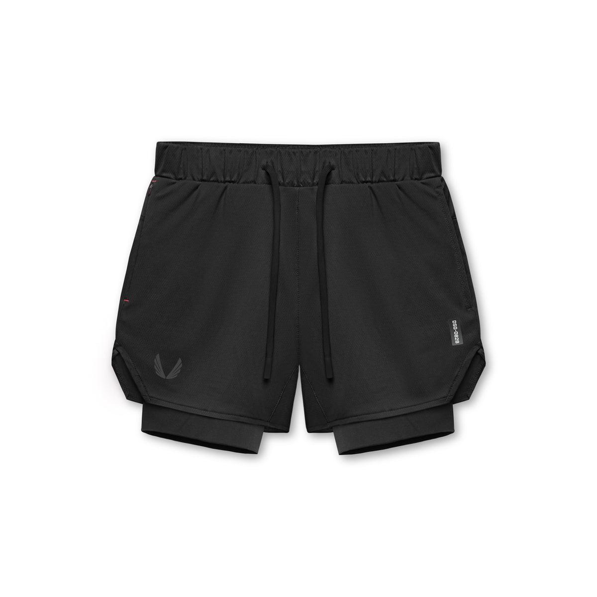 0828. Silver-Lite™ 5" Liner Short - Black "Wings"/Black Product Image