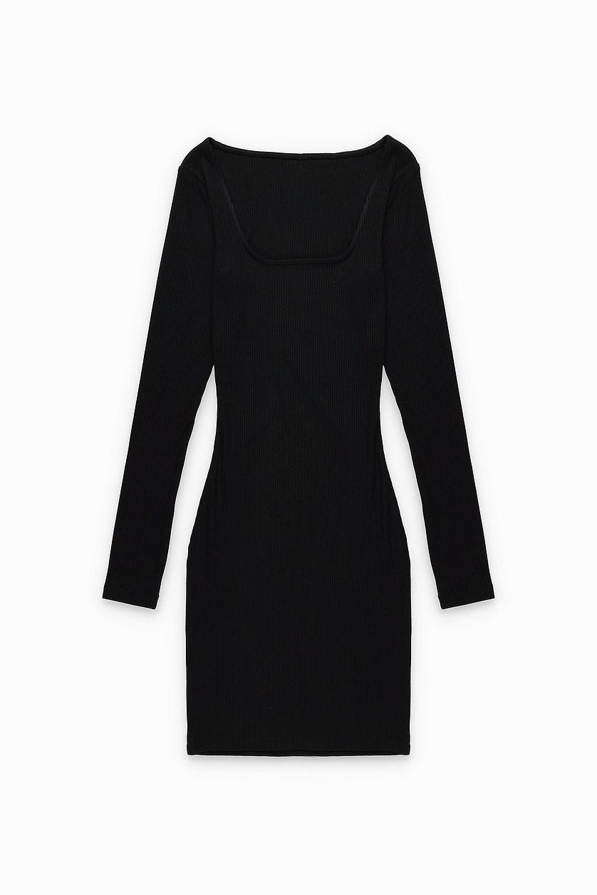 Square Neck Rib Mini Dress Product Image