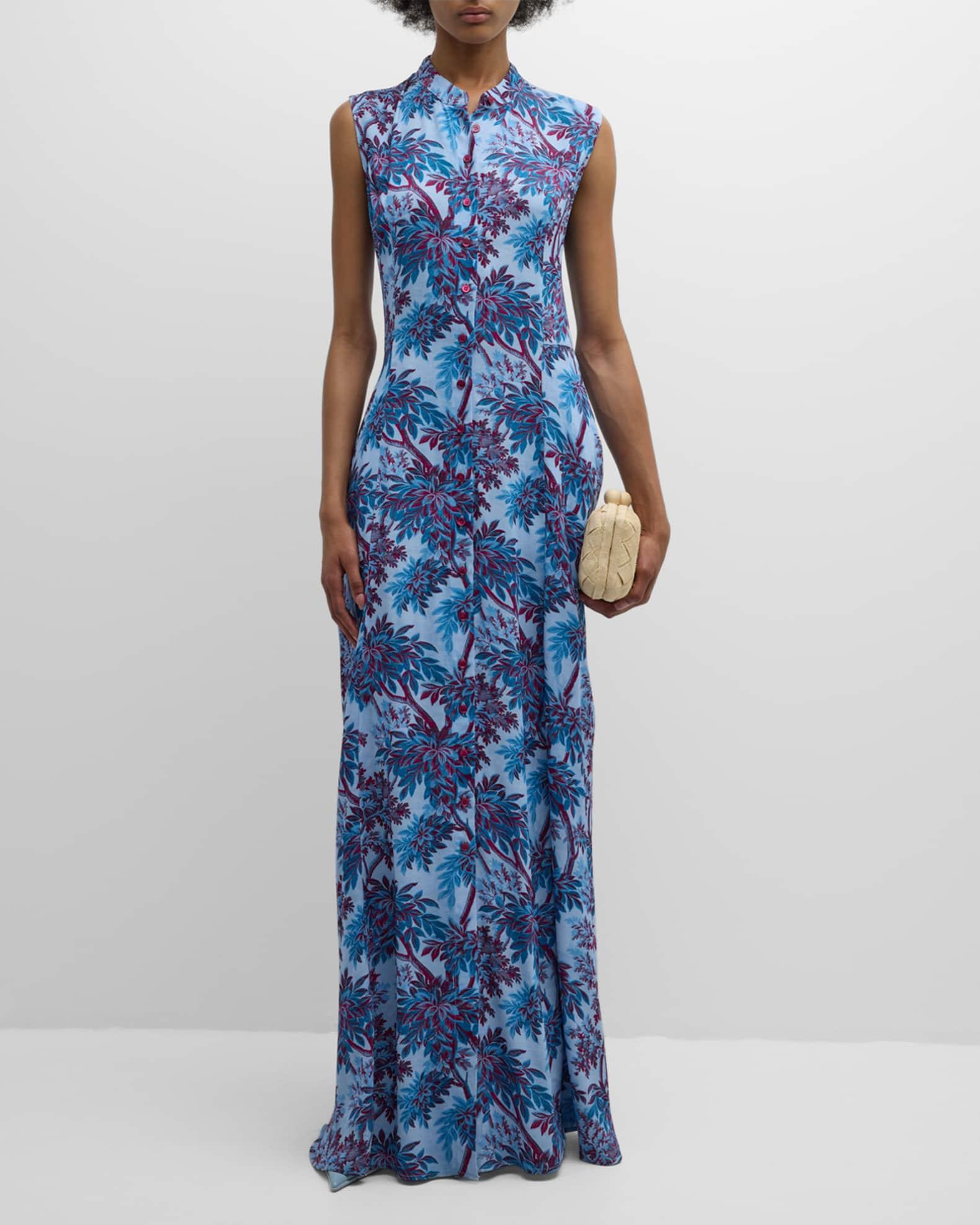 Carine Sleeveless Botanical-Print Maxi Dress Product Image