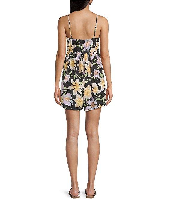 Billabong Star Glow Sleeveless Tropical Floral Printed Romper Product Image