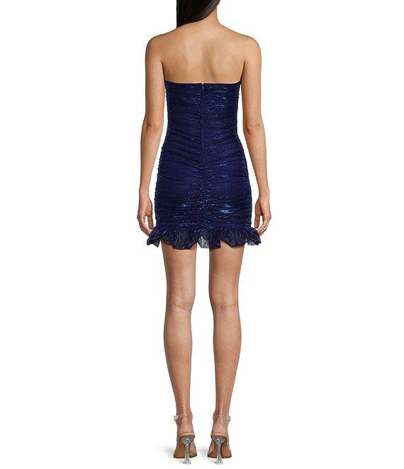 B. Darlin V-Neckline Sleeveless Allover Shirring Bodycon Dress Product Image